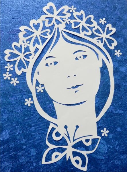 Вытынанки девочка зима