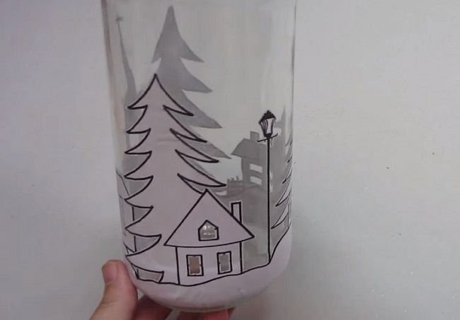 Трафарет для банки подсвечника