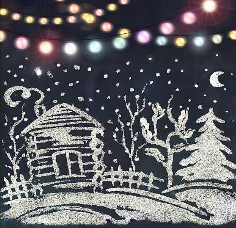 Новогодние рисунки на окнах гуашью