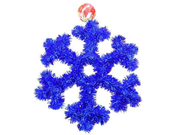 Снежинка подвесная из мишуры