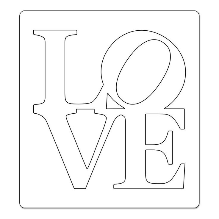 Трафарет Love для вырезания