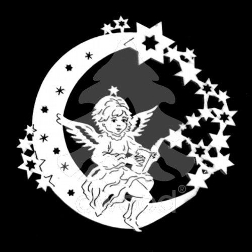 Вытынанка Ангелочек с месяцем