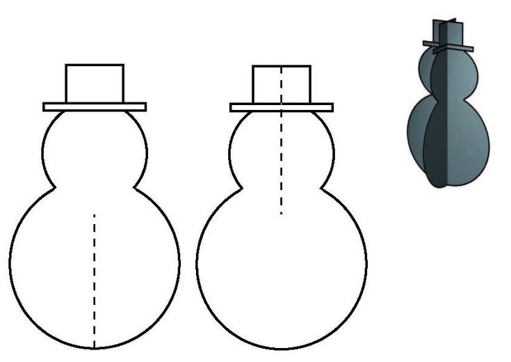 Снеговик шаблон