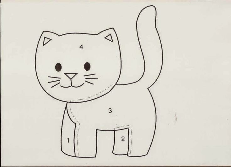 Шаблон котика для аппликации