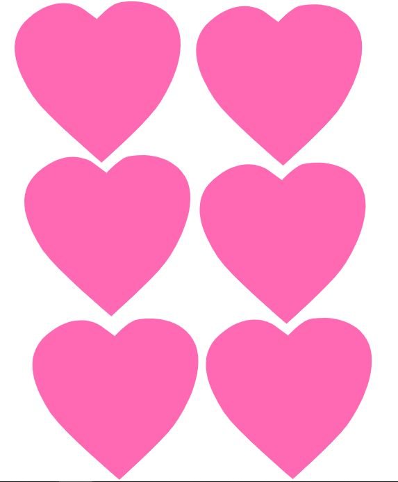 Цветные сердечки для вырезания