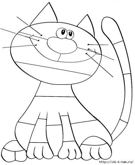 Кошка раскраска для детей