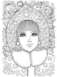 Снегурочка портрет раскраска