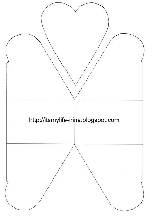 Трафарет коробочки в виде сердца