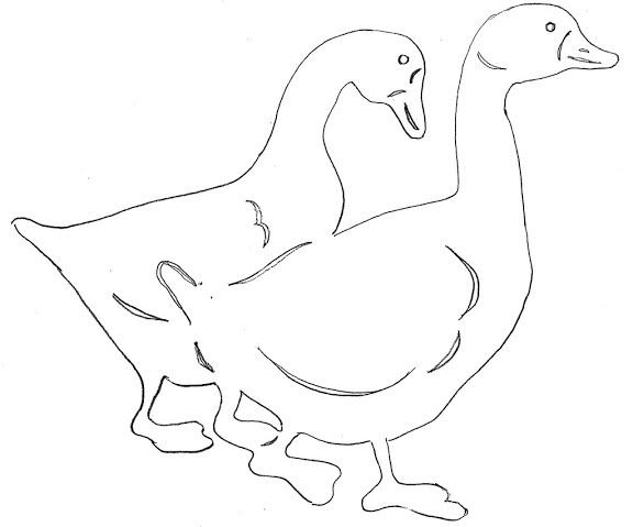 Гусь шаблон для вырезания