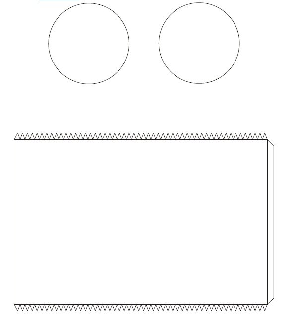 Цилиндр развертка для склеивания с припусками