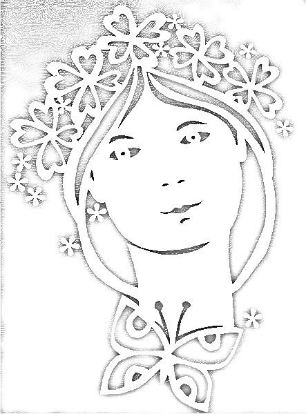 Лицо Снегурочки для вырезания на окна