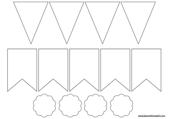 Трафарет флажка для гирлянды