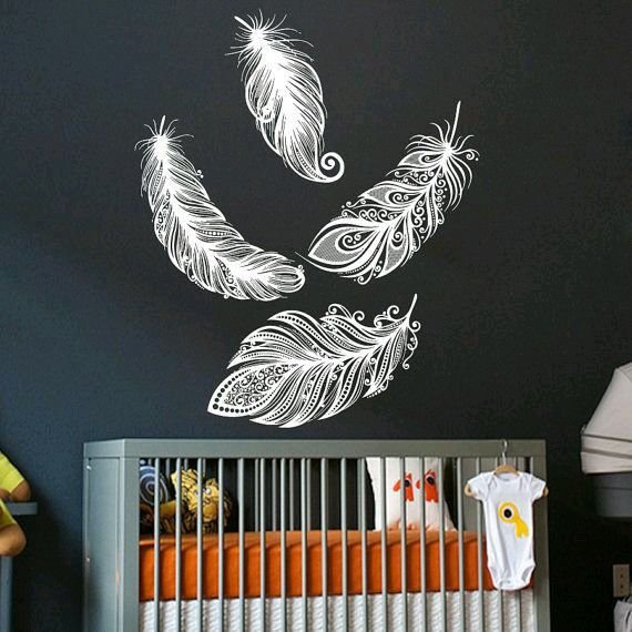 Трафареты для декора перья