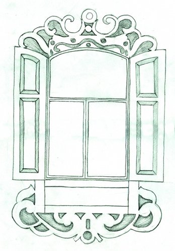 Старинные окна с узорами