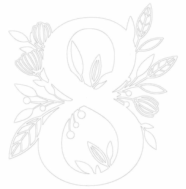 Трафарет 8 марта