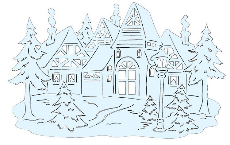 Новогодние трафареты на окна для вырезания