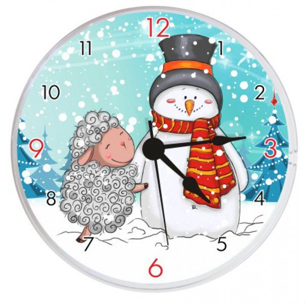 Циферблат часов с дедом Морозом