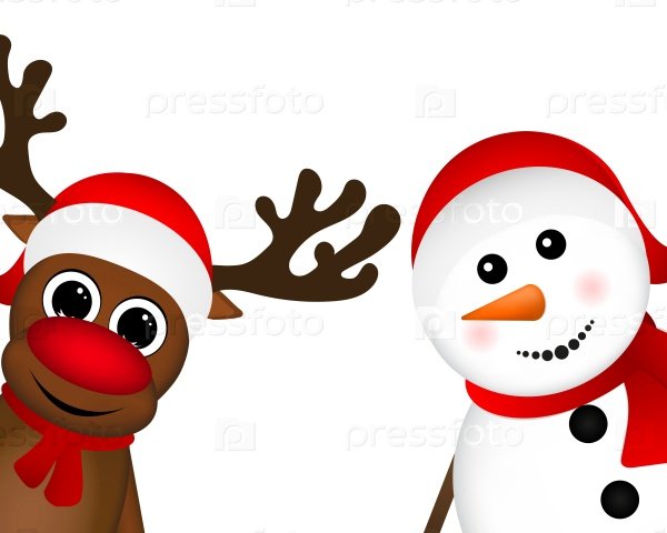 Снеговик заглядывает на окна новогодние