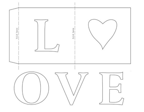 Трафарет буквы Love