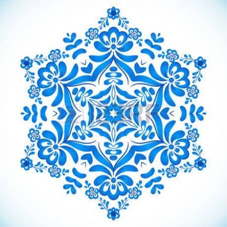 Новогодняя Снежинка в стиле Гжель