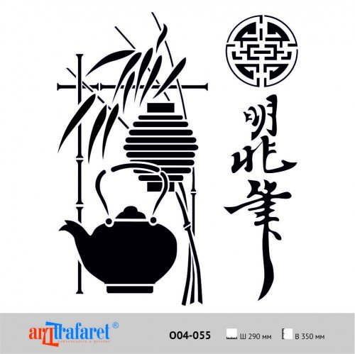 Трафарет в японском стиле для декора