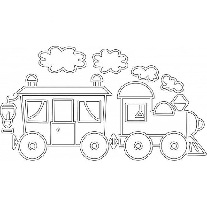 Поезд с вагончиками для раскрашивания
