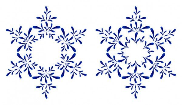 Новогодний орнамент в стиле Гжель трафареты