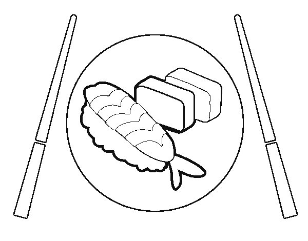 Суши раскраска для детей