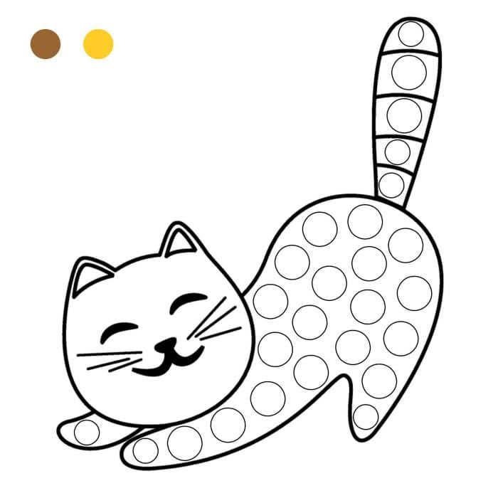 Трафарет котика для рисования