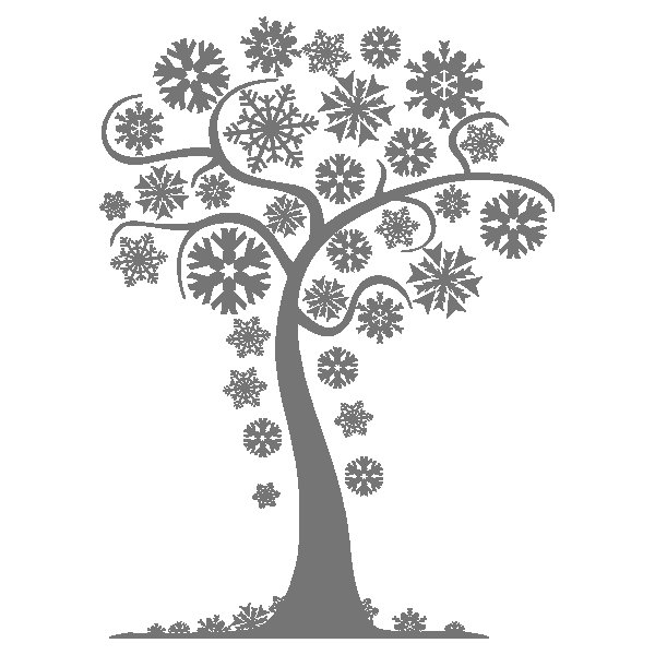 Заснеженные деревья трафарет