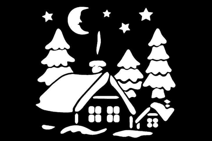 Трафареты на окна дома