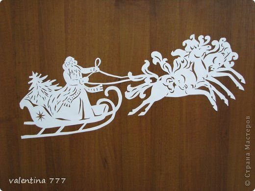 Вытынанки дед Мороз на тройке