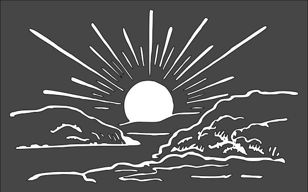 Трафарет закат солнца