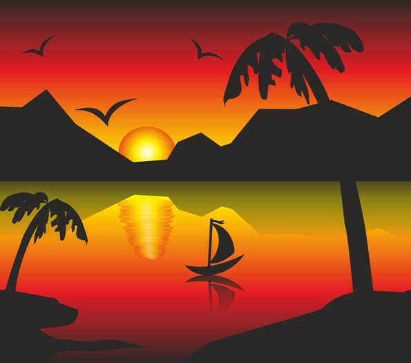 Море силуэт