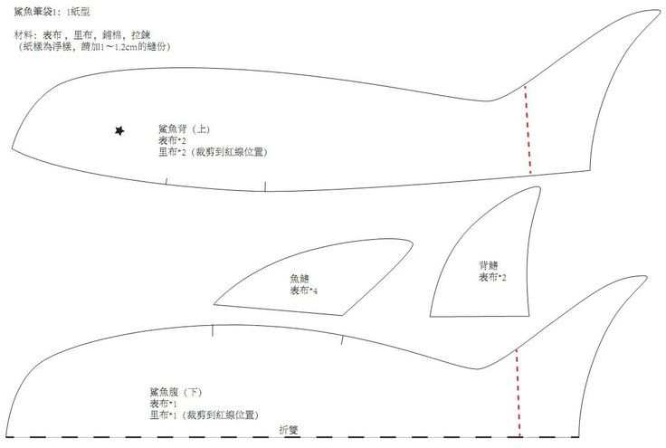Лекала для шитья акулы