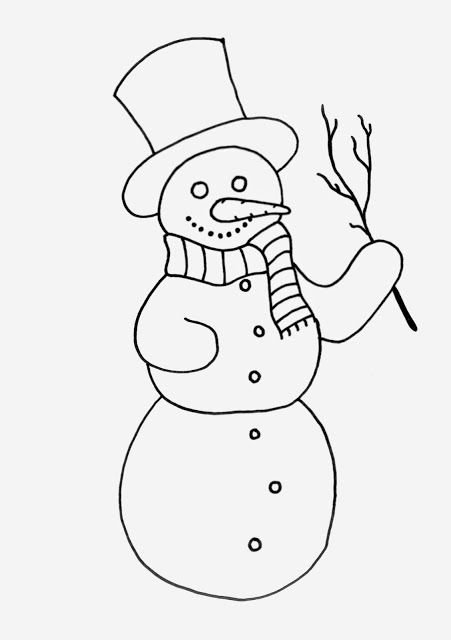 Рисунок снеговика для срисовки