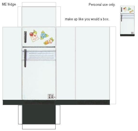 Холодильник бумажный макет