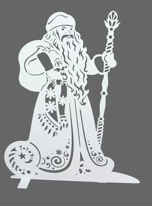 Украшения на окна дед Мороз