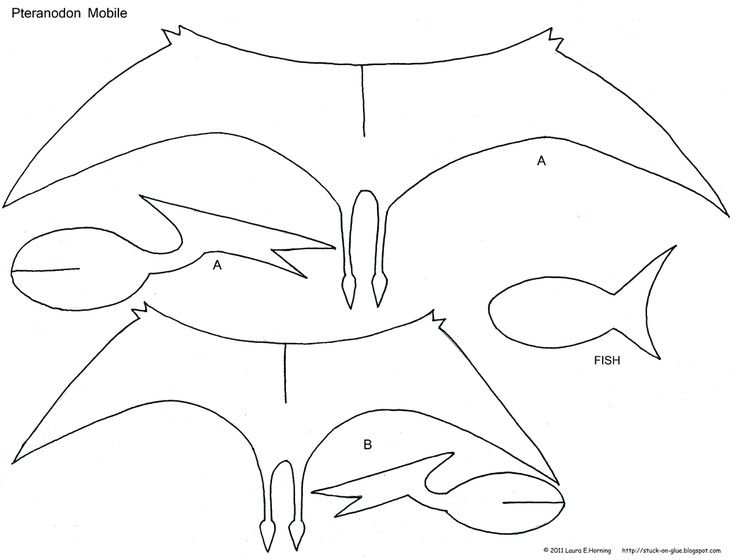 Птеродактиль трафаретом из бумаги