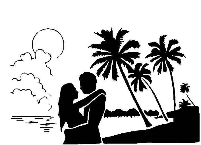 Влюбленные силуэт