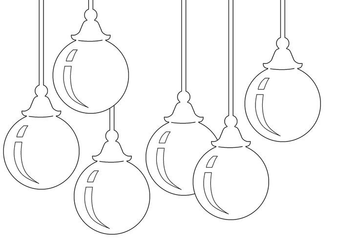 Вытынанки новогодние шары на окна