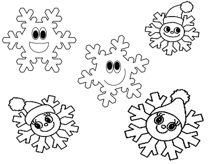 Снежинки картинки раскраски