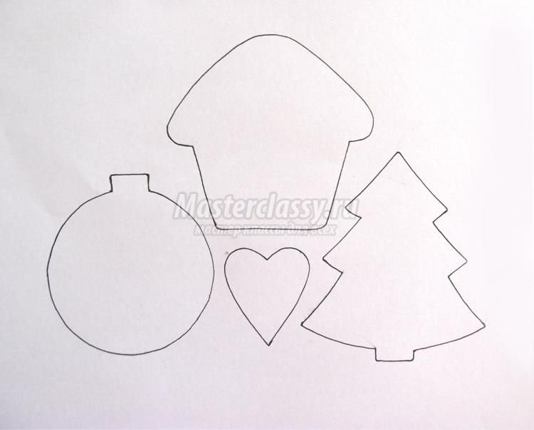 Новогодняя игрушка домик трафарет