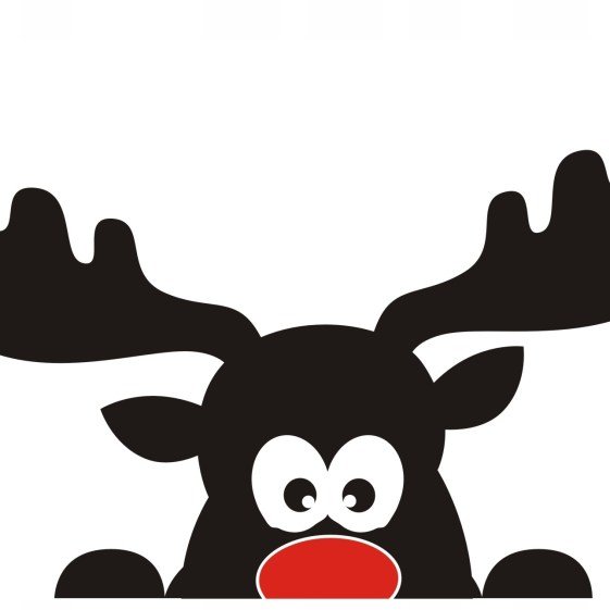 выглядывающий олень