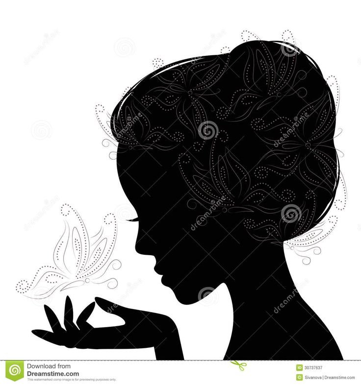 Силуэт лица девушки в профиль