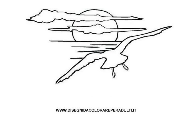 Закат раскраска для детей