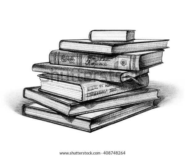 Стопка книг эскиз