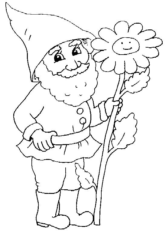 Гном раскраска для детей