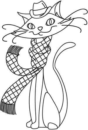 Контурное изображение кошки