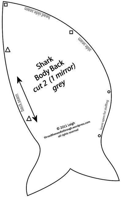 Выкройка акулы мягкая игрушка